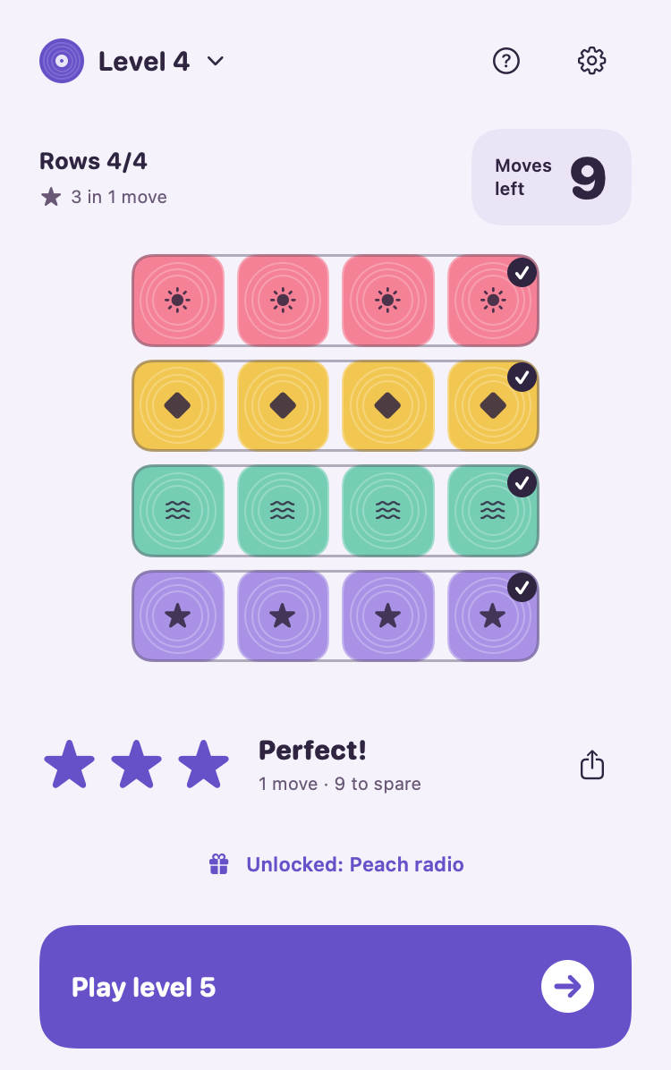 Three stars, a new color collection and the next-level button